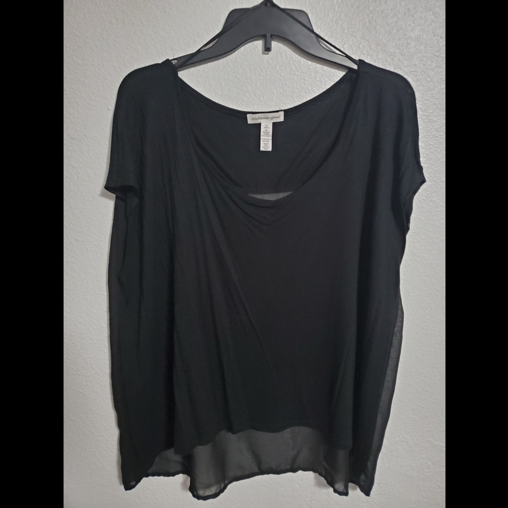Black sheer blouse shirt